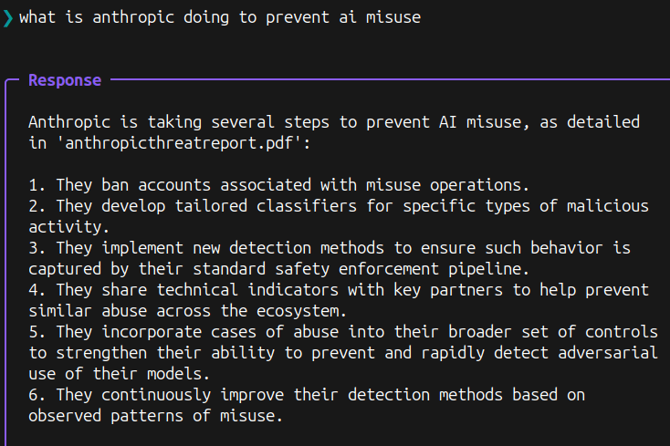 An image showing a screenshot of Samvaad CLI in use.